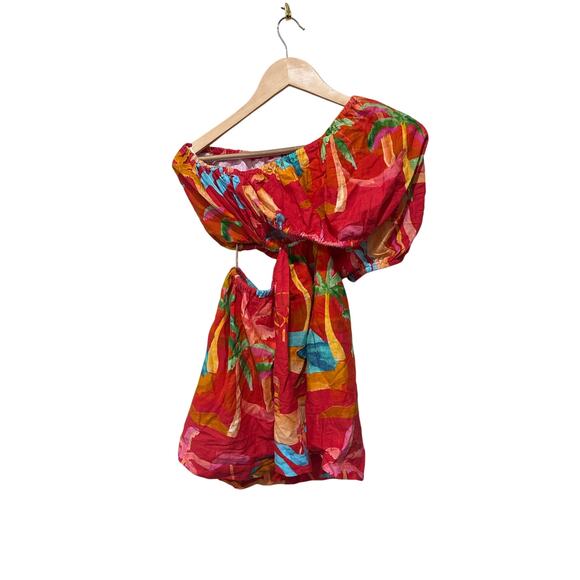 Farm Rio Ipanema One-Shoulder Cut-Out Mini Dress Size XS - Picture 5 of 7